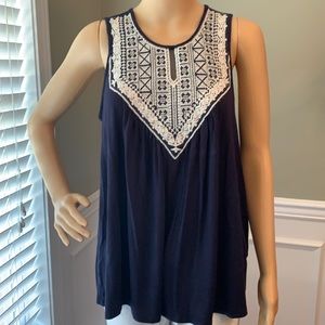 Green Envelope Sleeveless top. Lg.